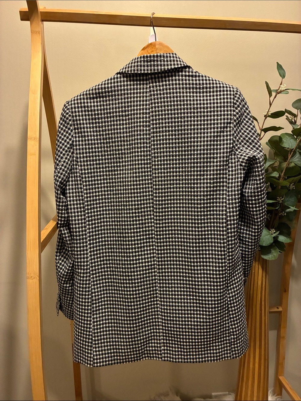 Zara Black & White Gingham Blazer - Picture 4 of 4